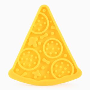 Tapis à lécher pour chien en forme de pizza avec ventouses